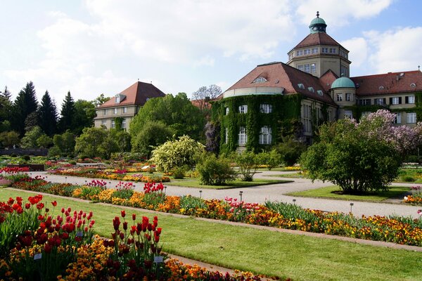 Paysage coloré du jardin Botanique en Allemagne