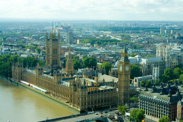 Big Ben a Londra in Inghilterra dall alto