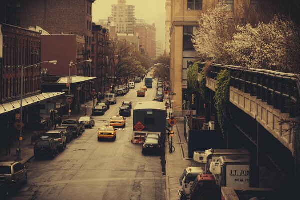 Düsteres Straßenfoto in New York