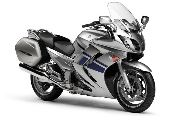 Beautiful yamaha motorcycle in silver color