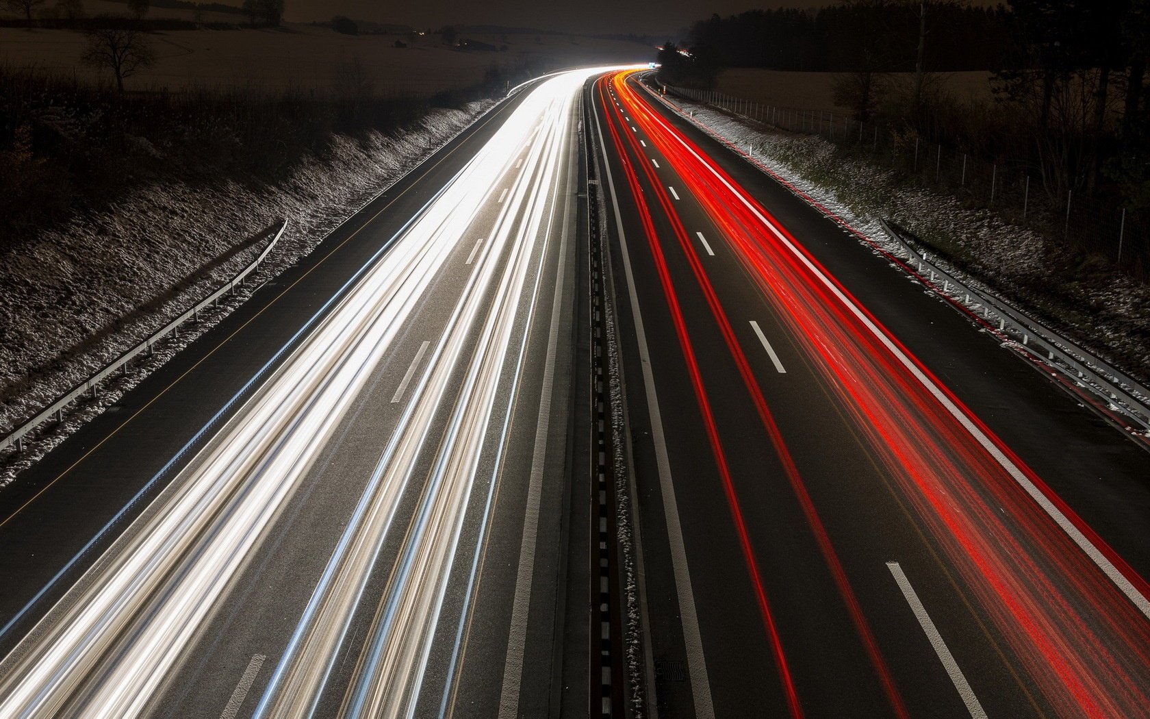 noche luces carretera