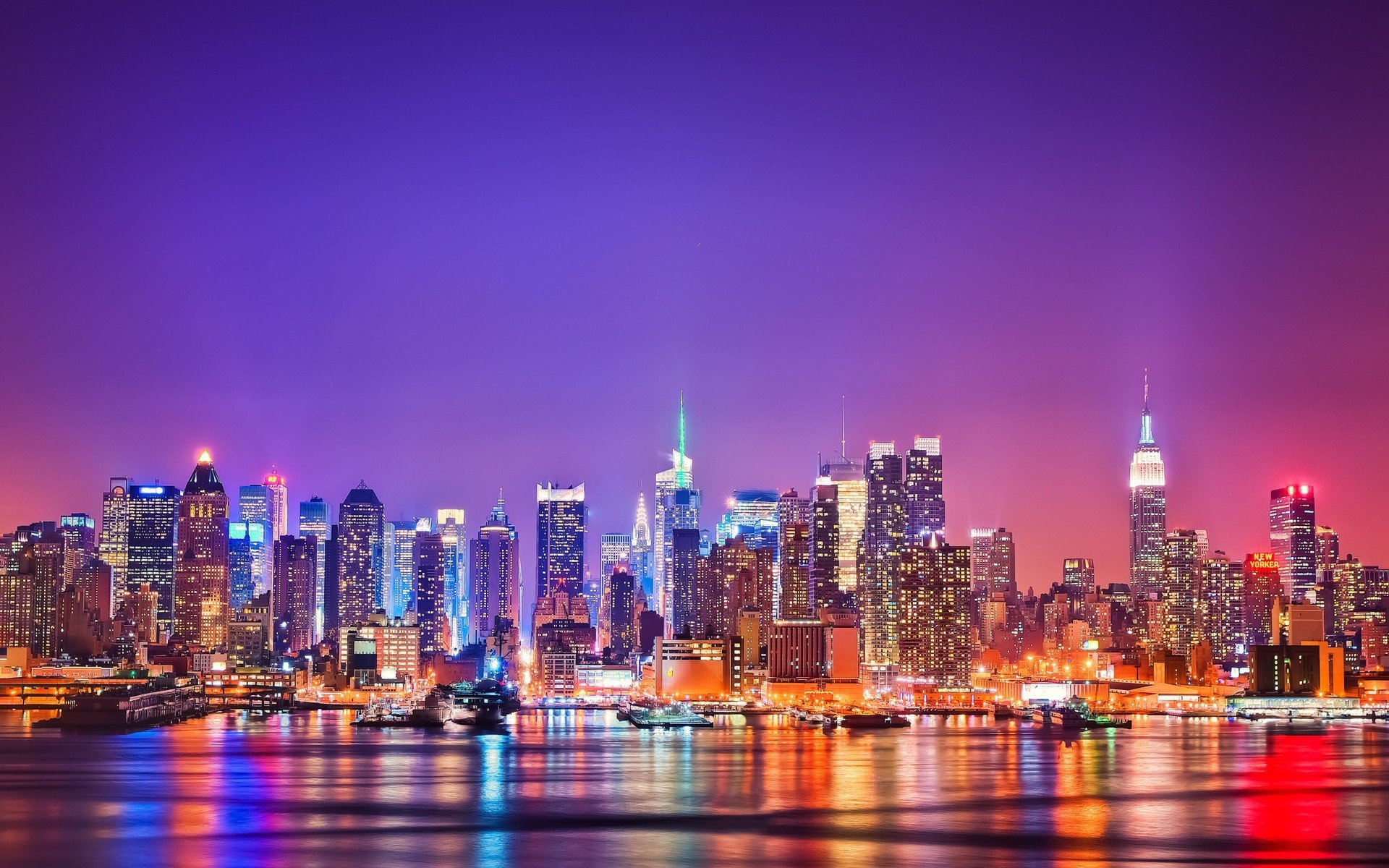 abend stadt new york new york skyline nacht usa