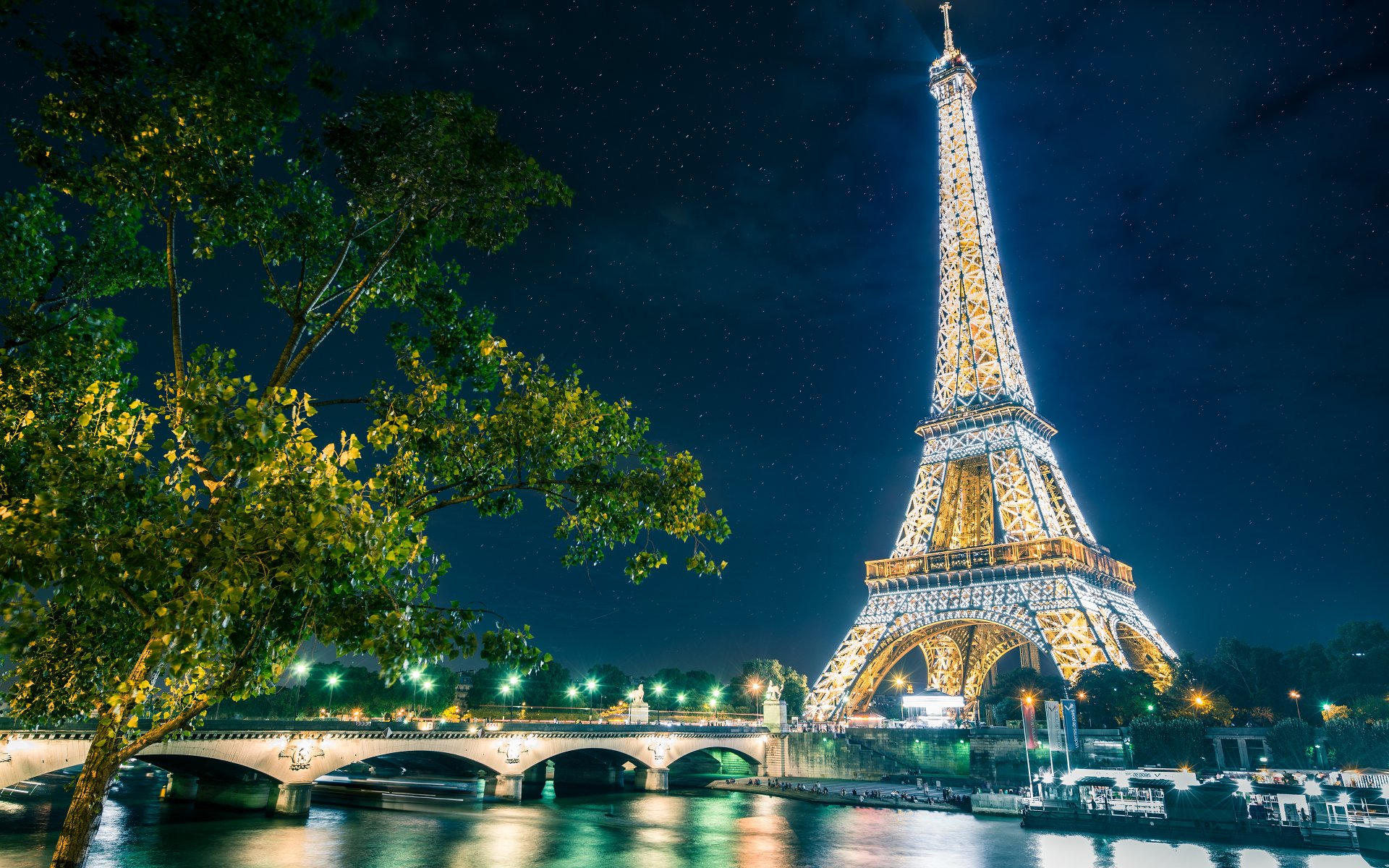 paris eiffelturm stadt nacht