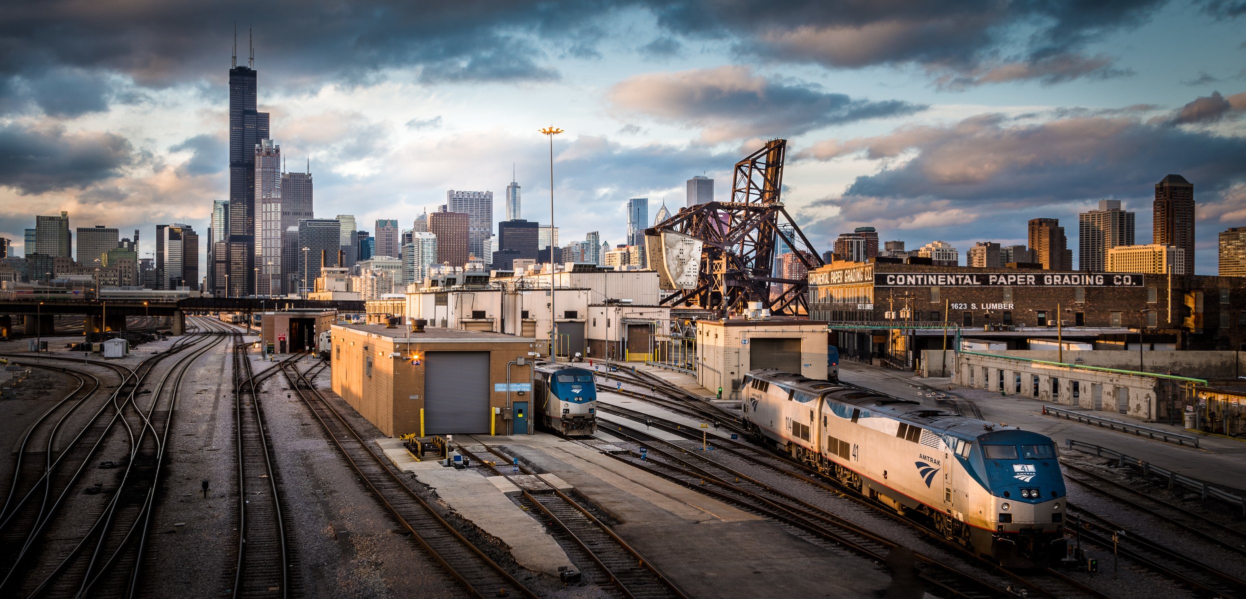 chicago stadt illinois usa eisenbahnstraße wolkenkratzer