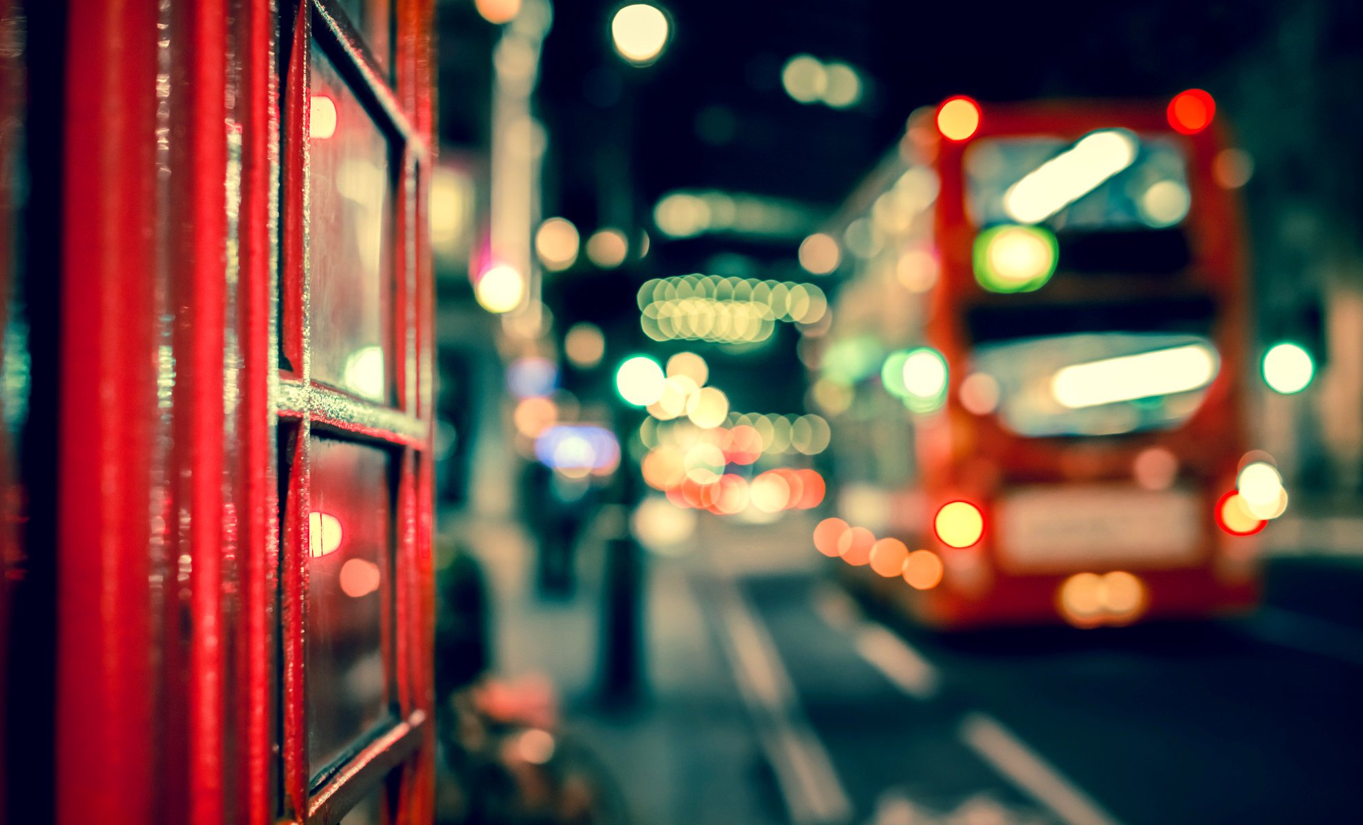 londres angleterre royaume-uni ville nuit bokeh macro bus route lumières