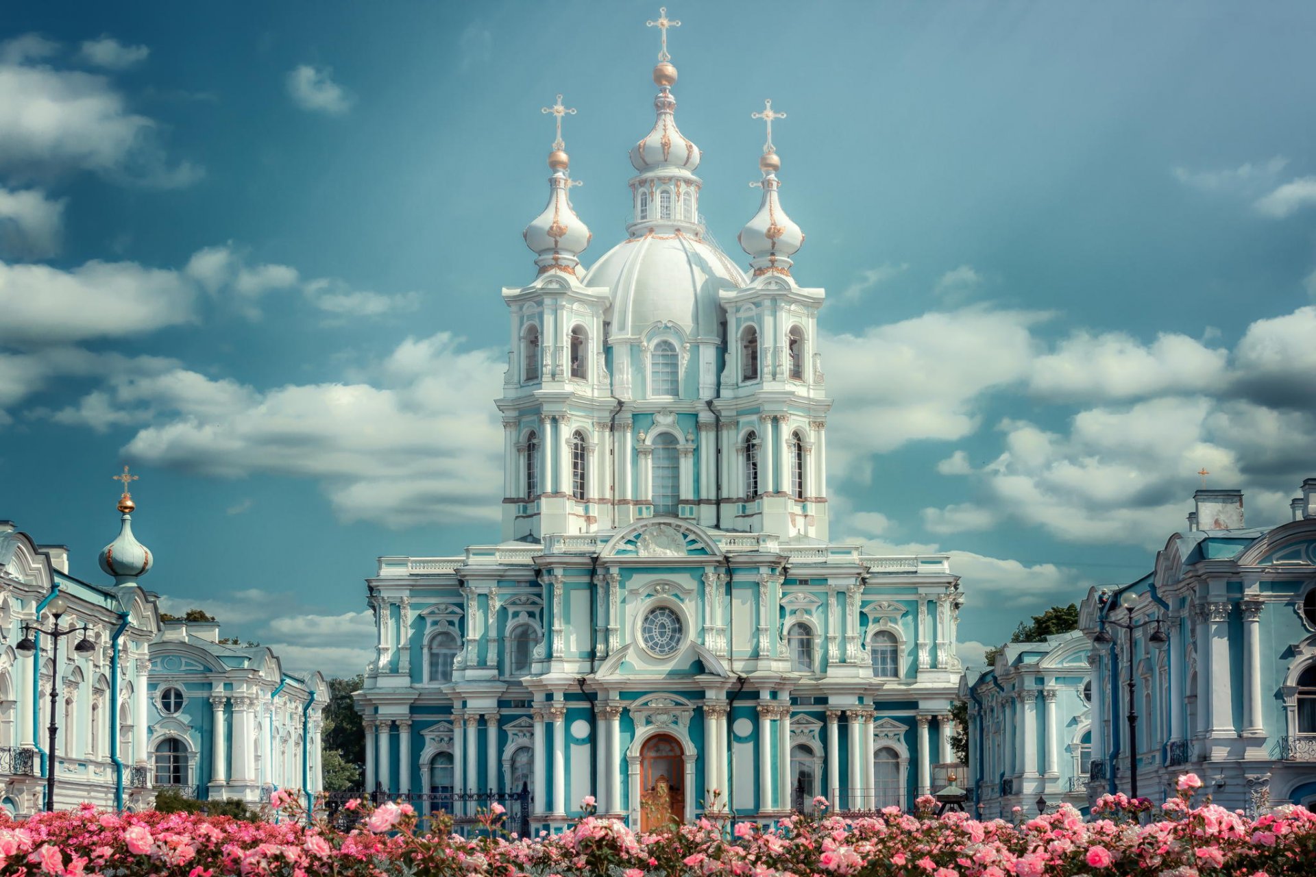 t. petersburg smolny convent peter russia spb cathedral flower