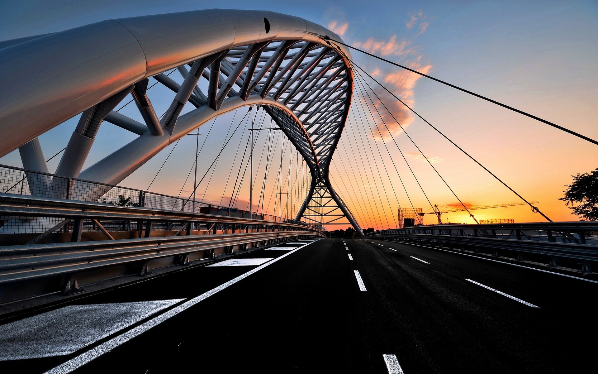 town bridge sunset