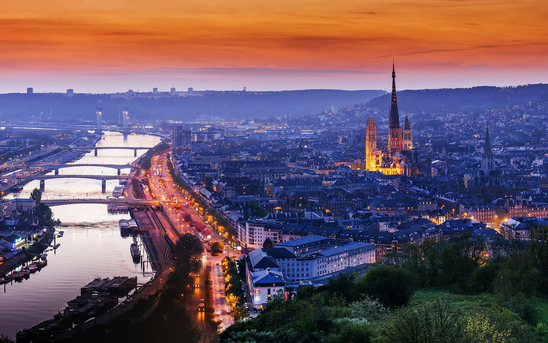 franzi normandia città rouen sera luci