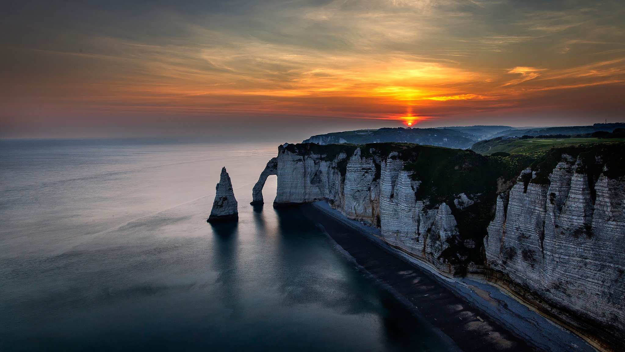 etretat gmina francja krajobraz widok