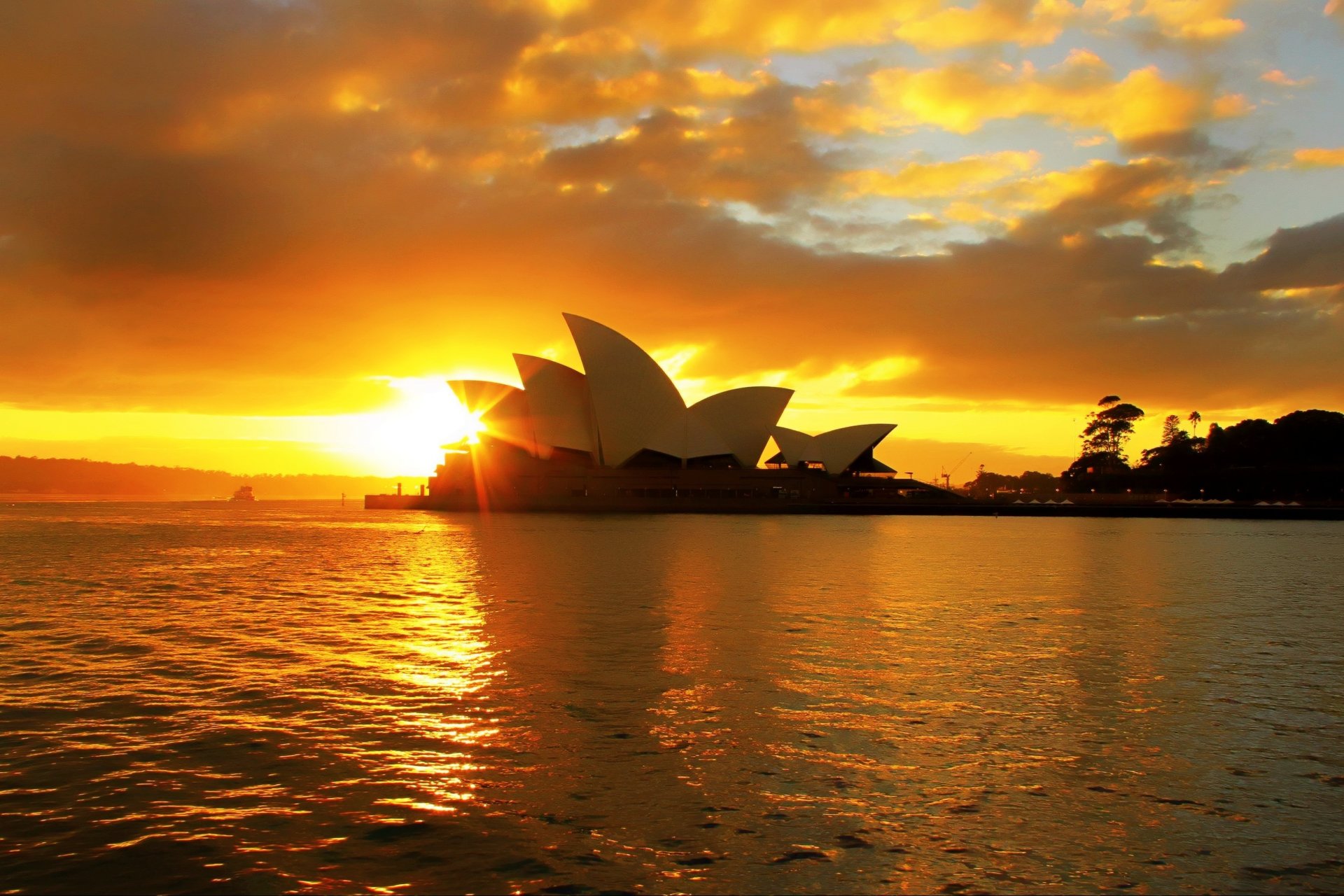 sydney australia sydney opera teatro tramonto nuvole acqua