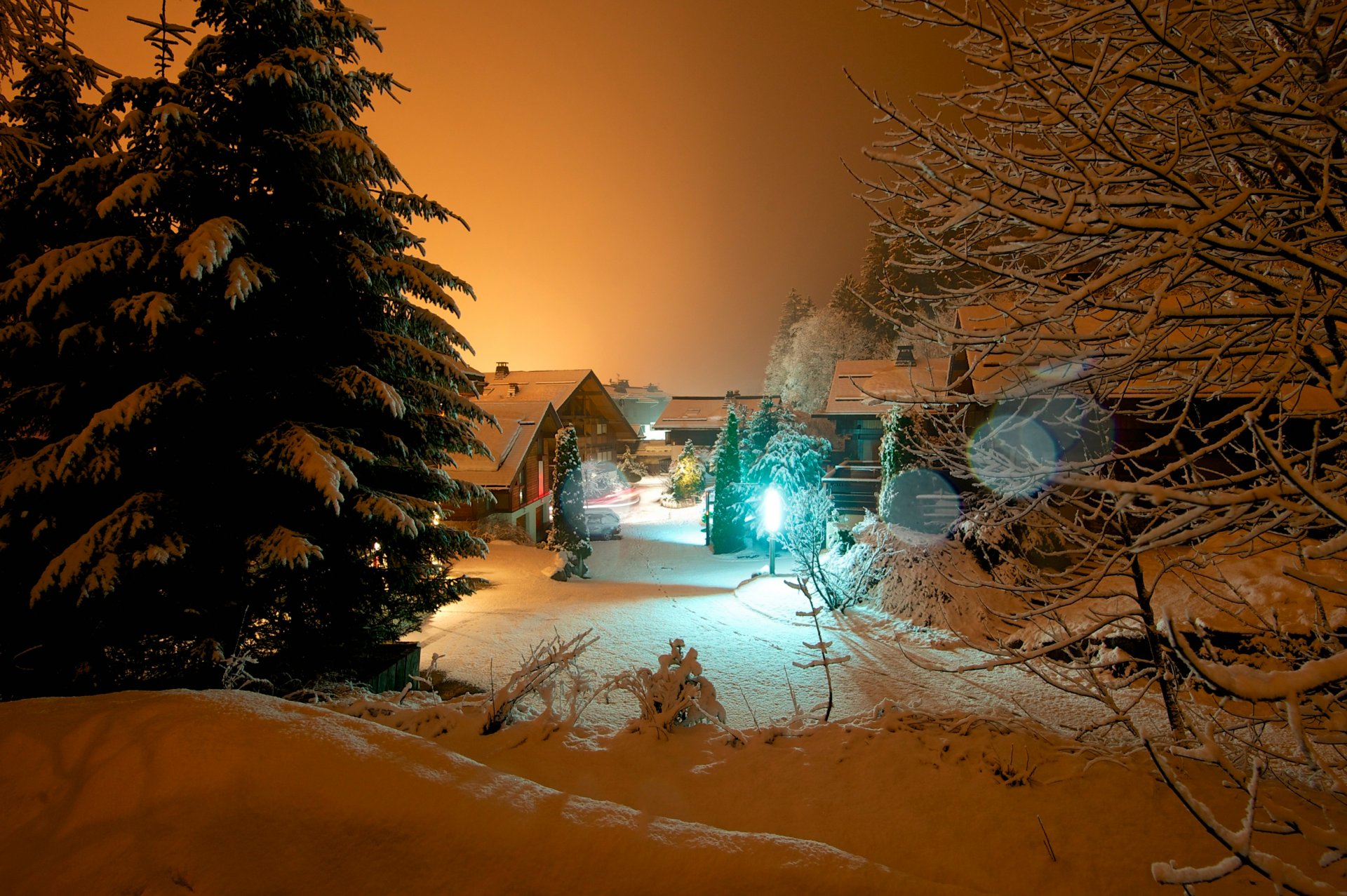 chamonix francia inverno notte