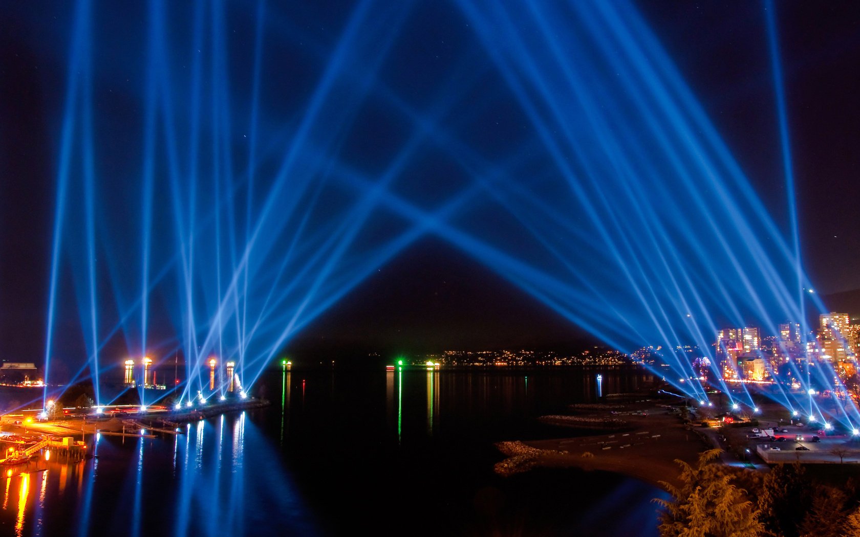 nacht küste lichter stadt