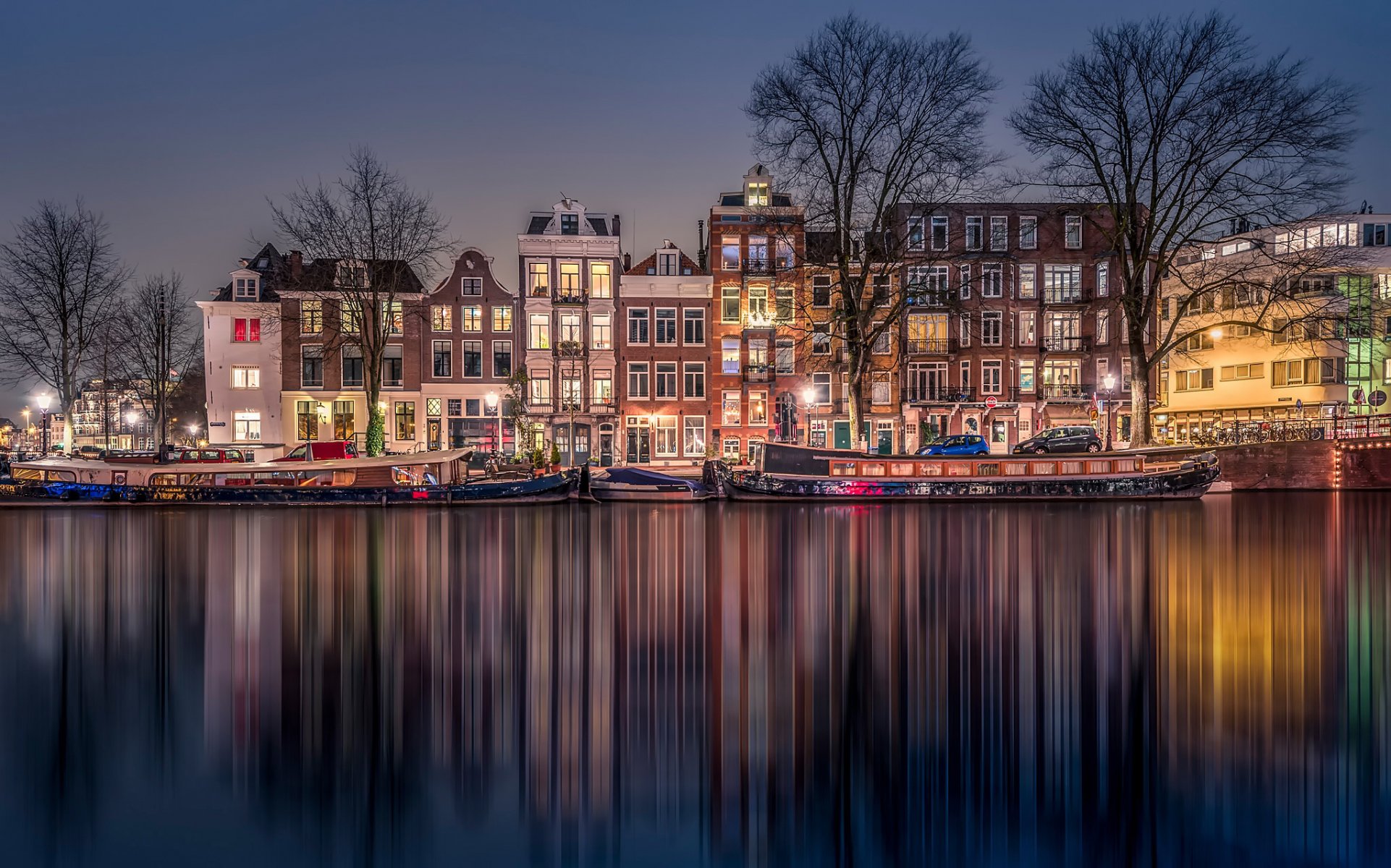 amsterdam kanal hdr nacht