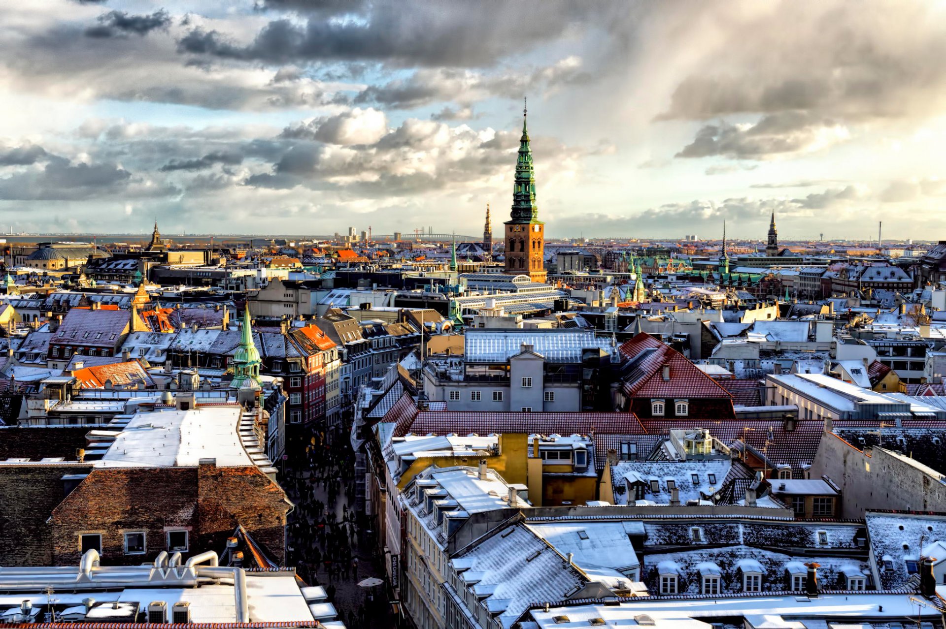 copenhague maisons toits neige