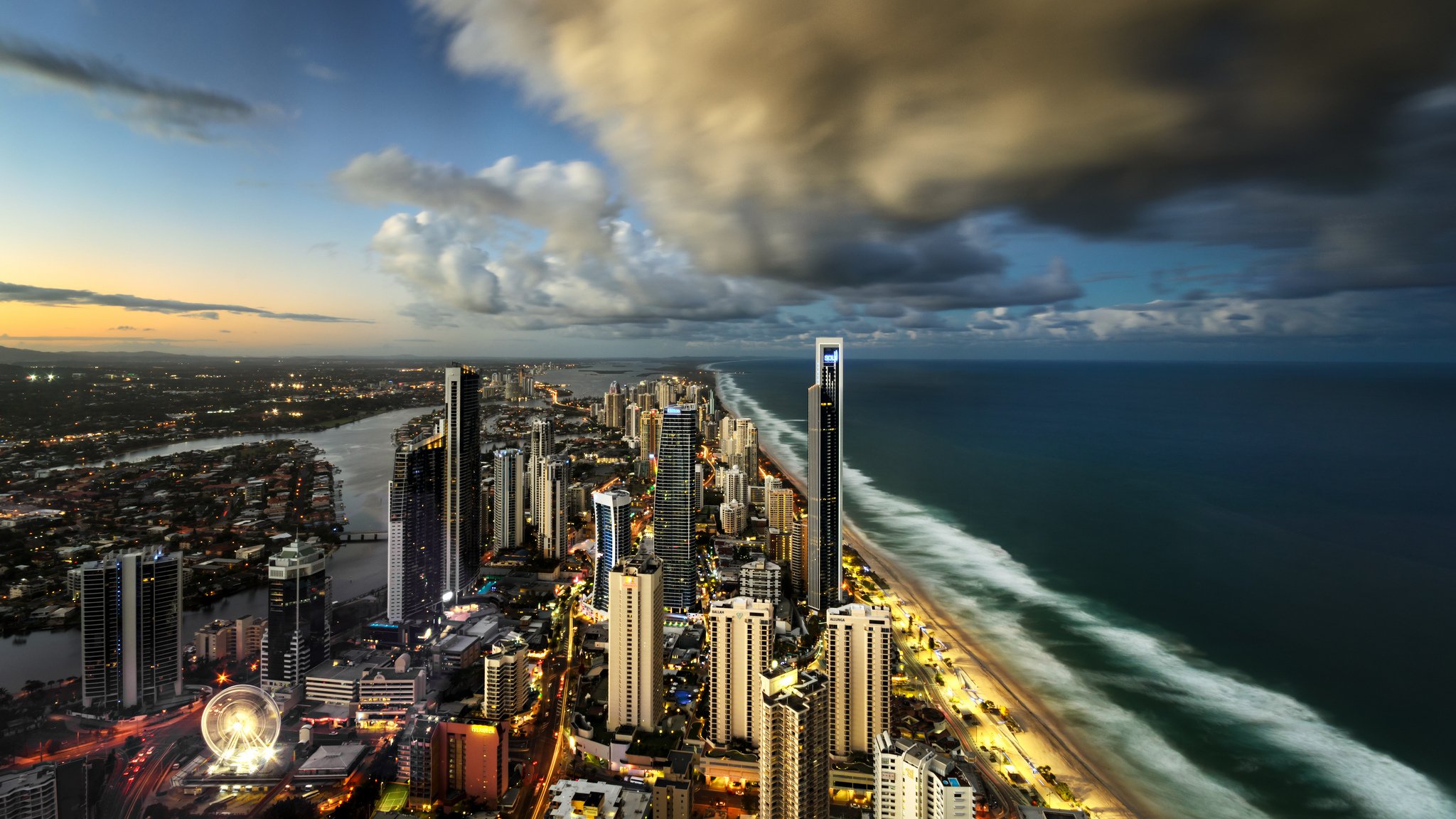 urfers paradise city of gold coast q1 australia town skyscraper ocean