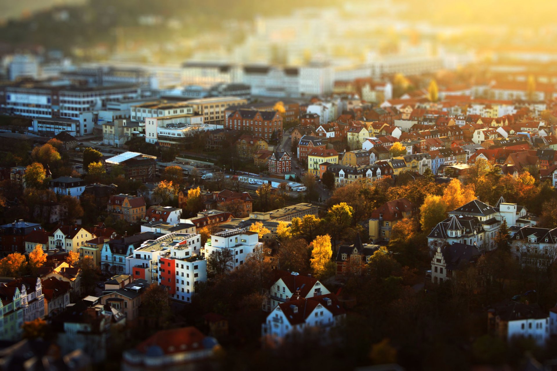 jena alemania turingia ciudad casas edificios panorama otoño