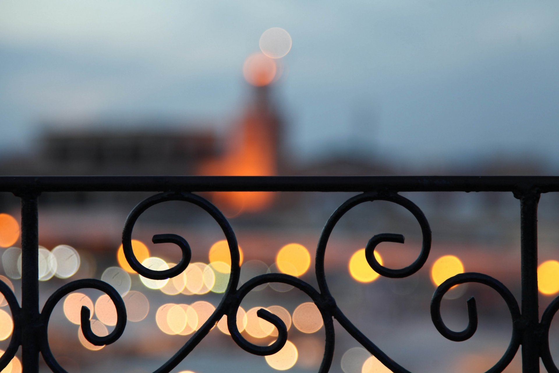 marrakech marruecos afika ciudad bokeh luces noche balcón cerca