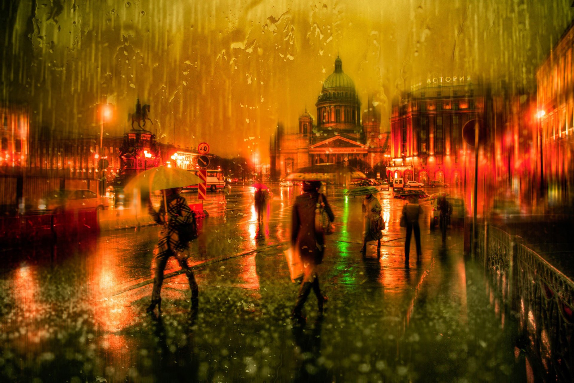 st. petersburg herbst regen passanten