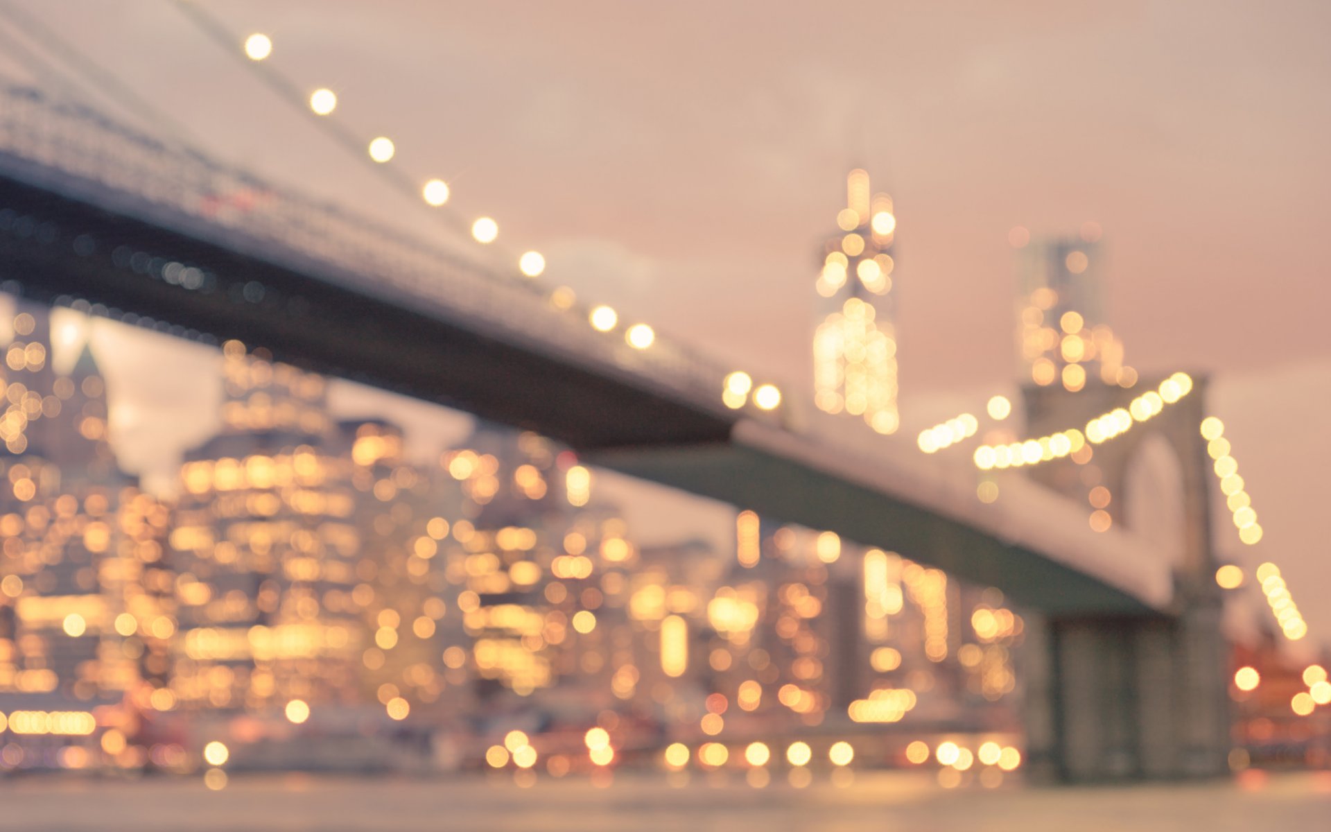 brooklyn brides bridge lights bokeh brooklyn