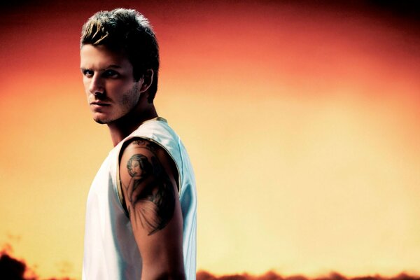 David Beckham en el modelaje en su juventud