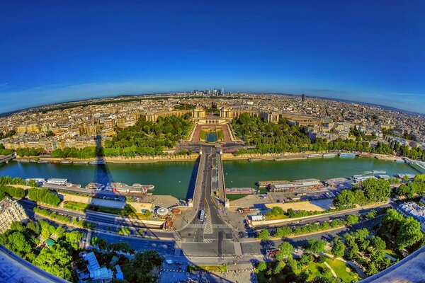 Elegante vista de pájaro de París