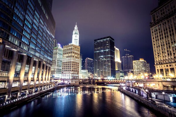 Night lights of a modern metropolis