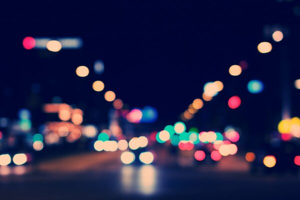 Night city street lights