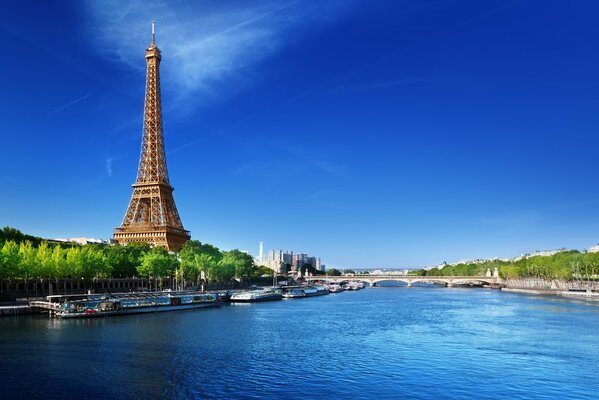 Vista della Torre Eiffel dalla Senna