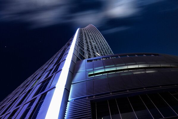 Awesome building windows and sky look up