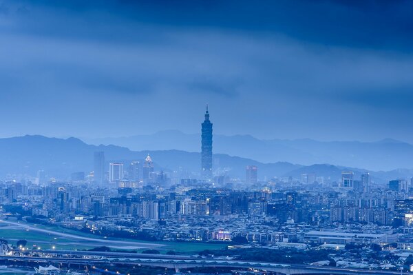 Panorama von China im Dunstturm Nachtansicht der Stadt