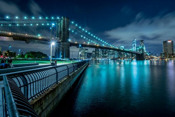 Luces de la noche de la ciudad de nueva York