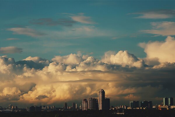 Moscow sky in the clouds