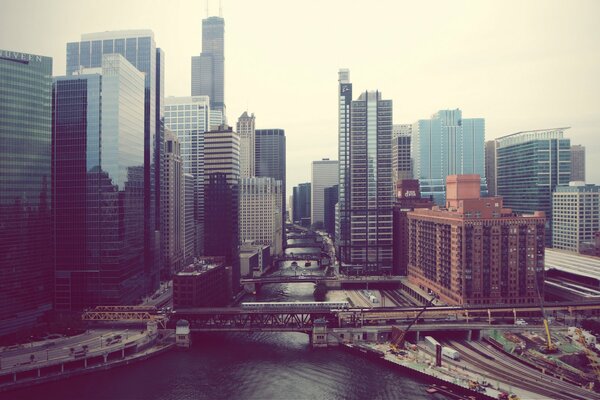 Vista dall alto della città di Chicago