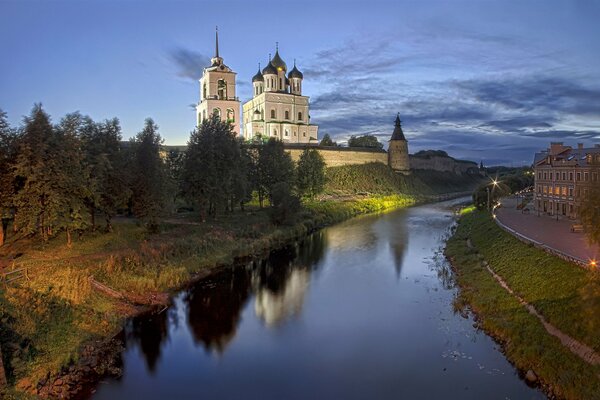 Pskov Kremlin along the river