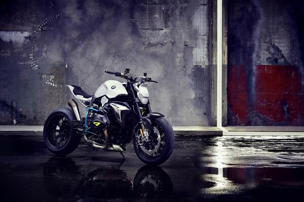 New generation White BMW Motorcycle