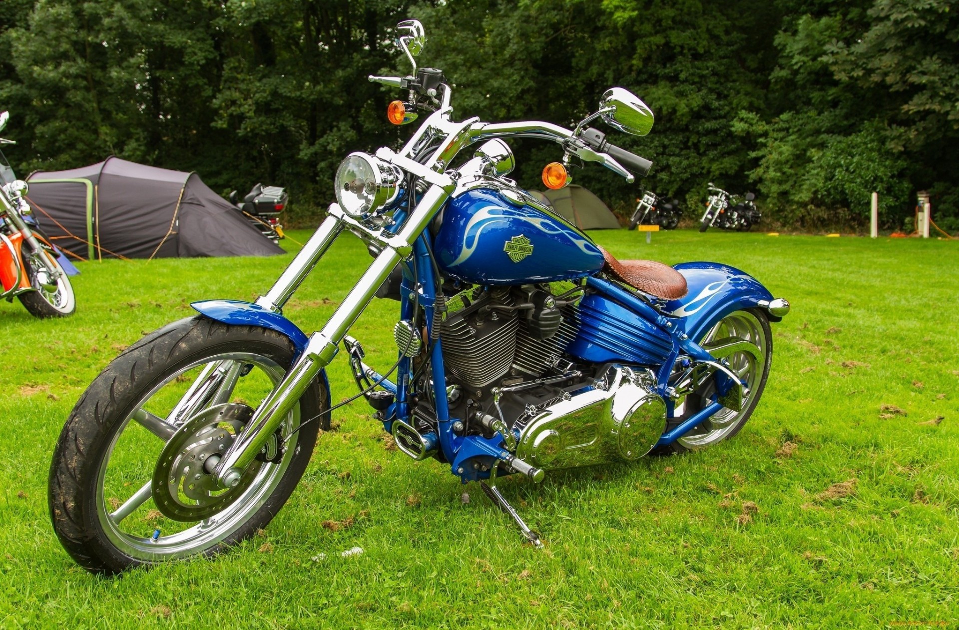 fahrrad harley davidson blau