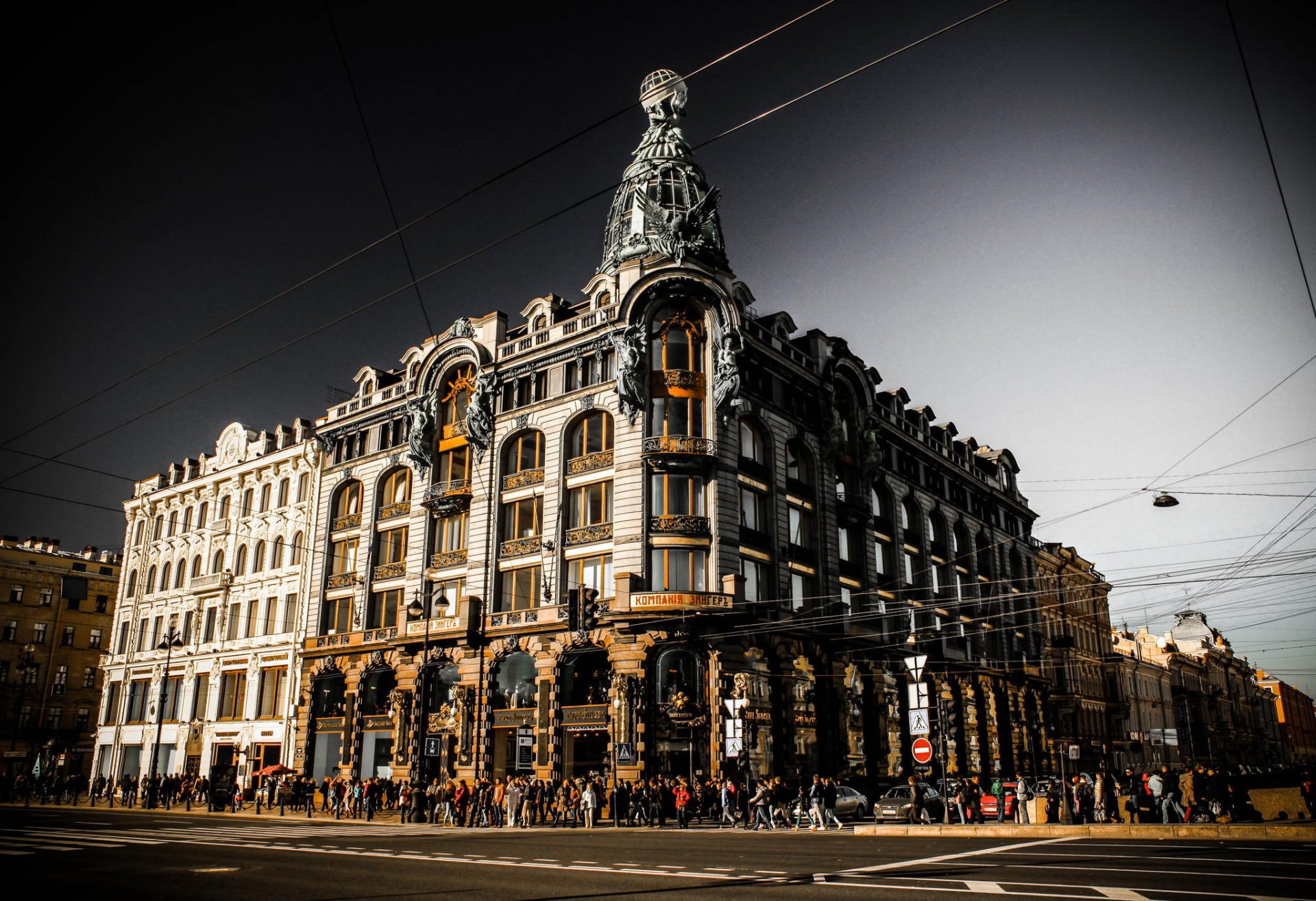 san pietroburgo san pietroburgo russia prospettiva nevsky società singer nuvole cielo