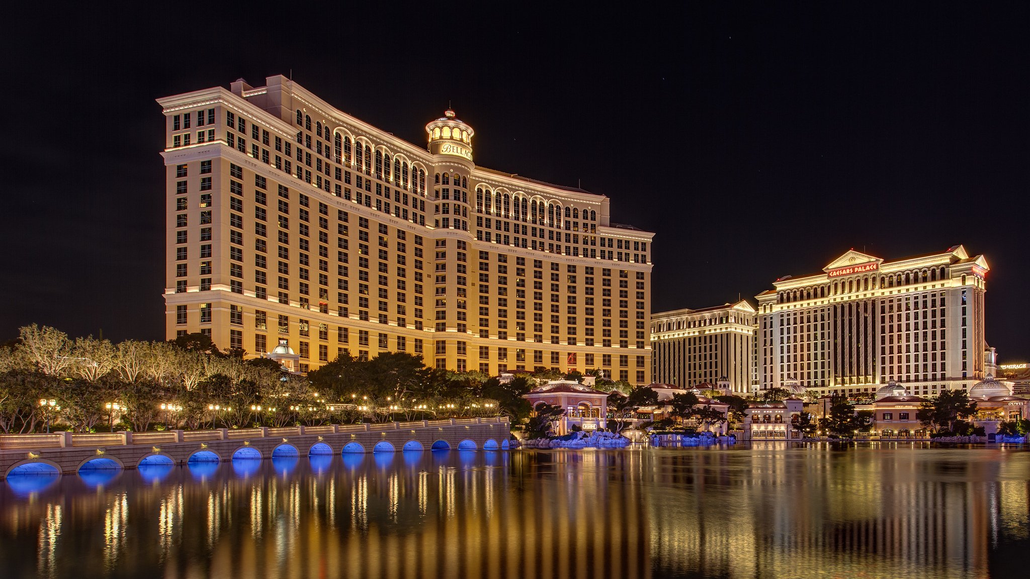 états-unis las vegas nevada nuit bellagio hôtel lanternes éclairage