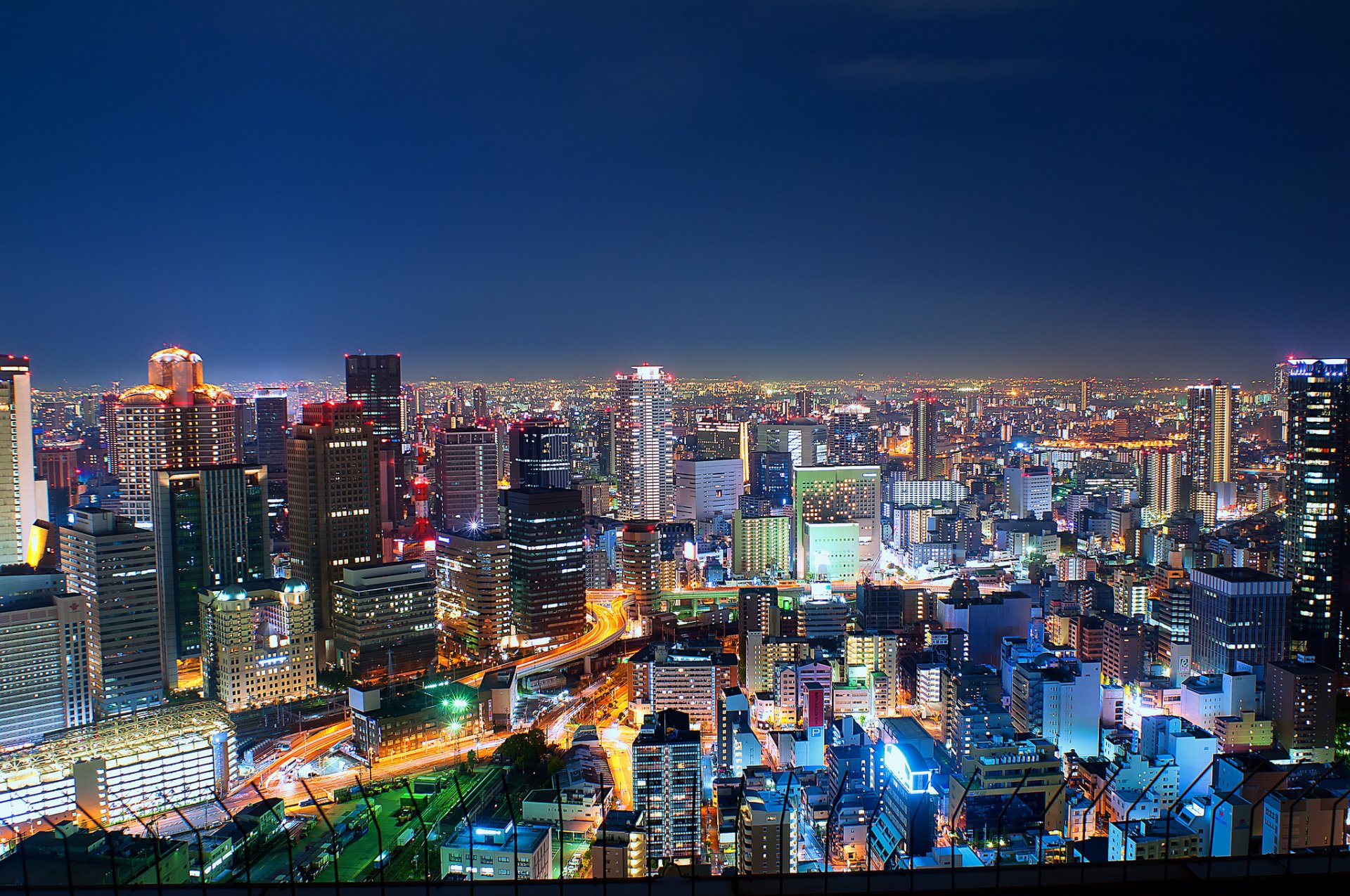 japon métropole osaka nuit lumières