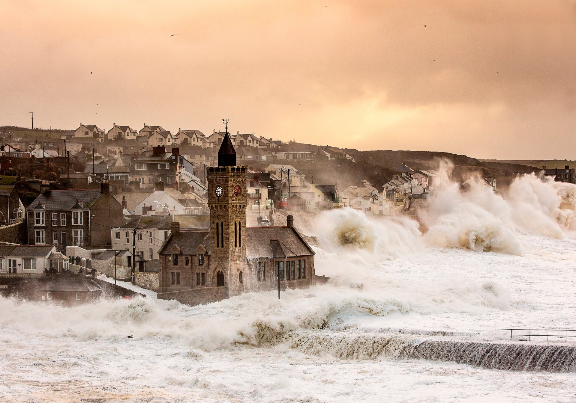 porthleven anglia wielka brytania burza