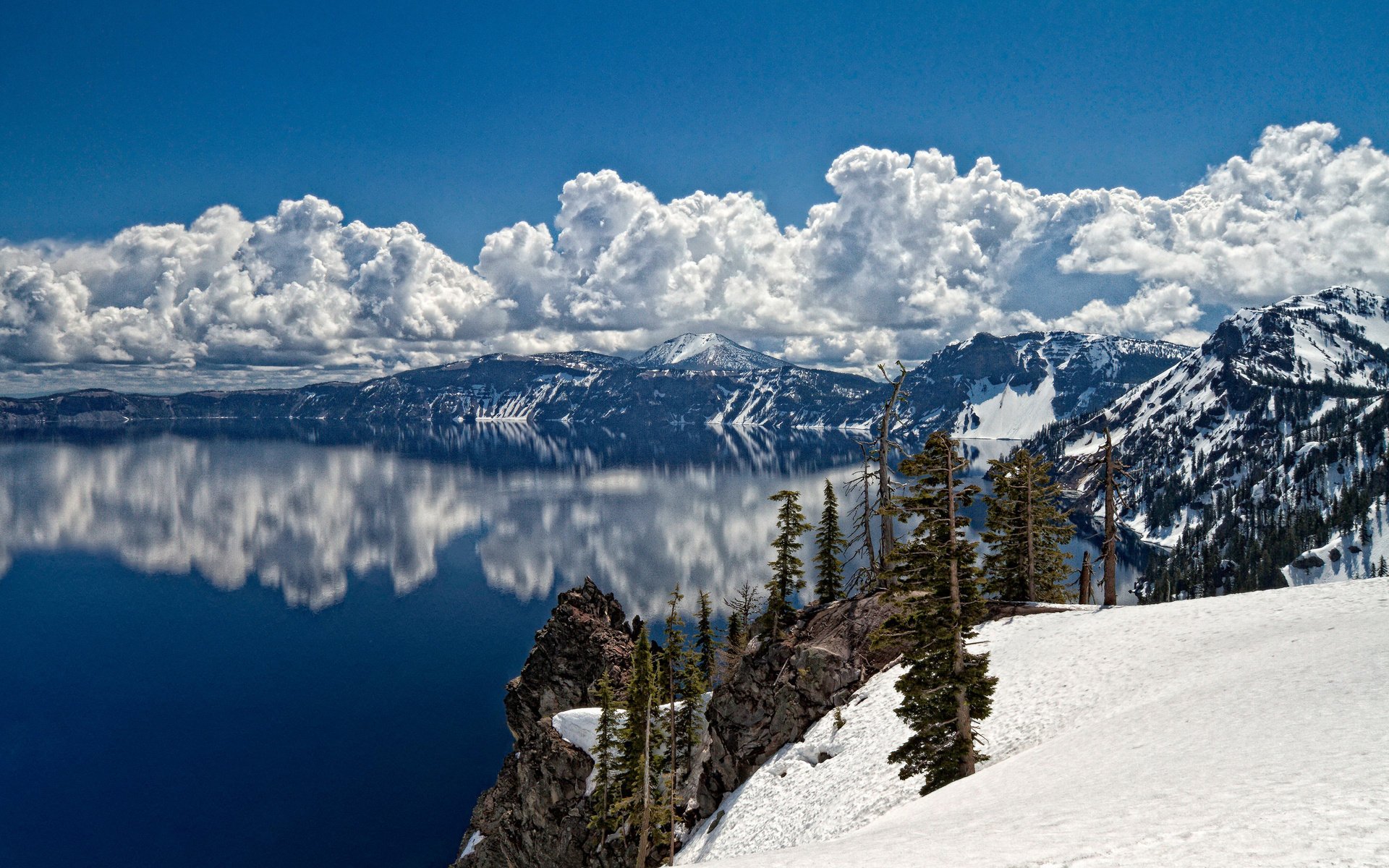 montagnes paysage paysage lac neige hiver