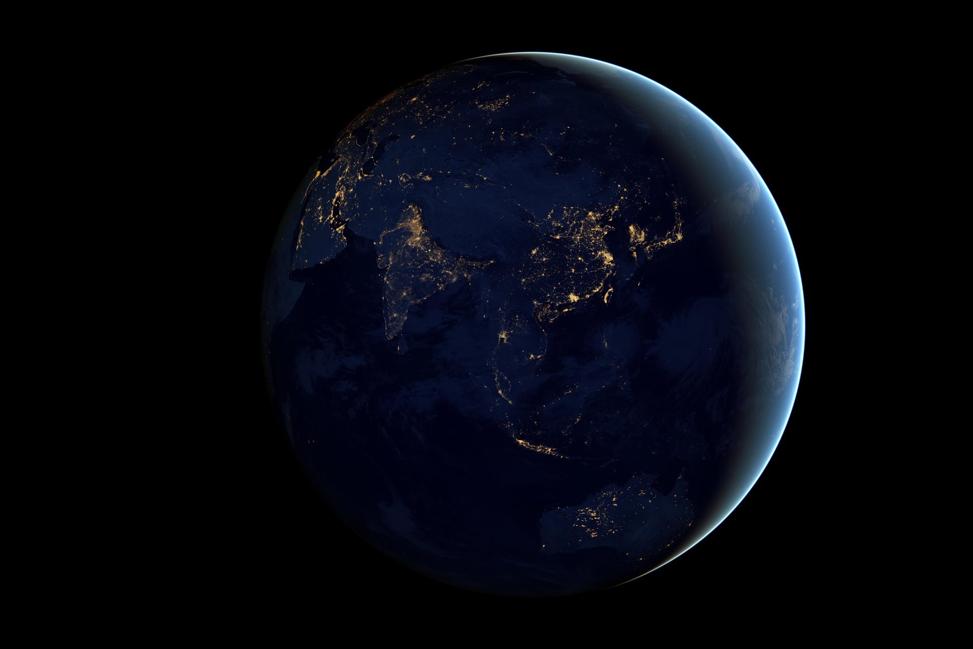 noc ziemia planeta światła kosmos