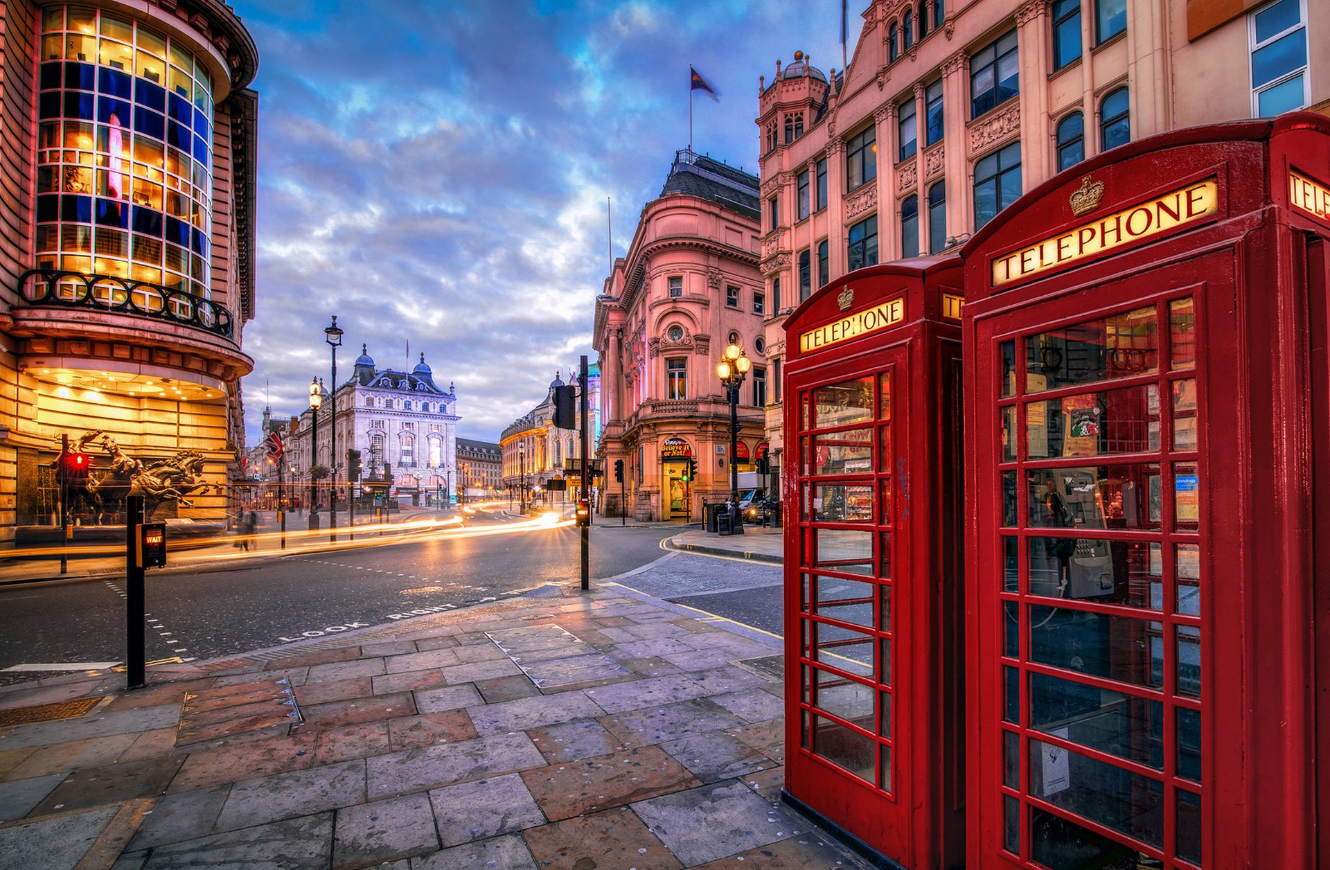 england london großbritannien stadt straße straße licht zuhause gebäude telefonzellen lichter abend