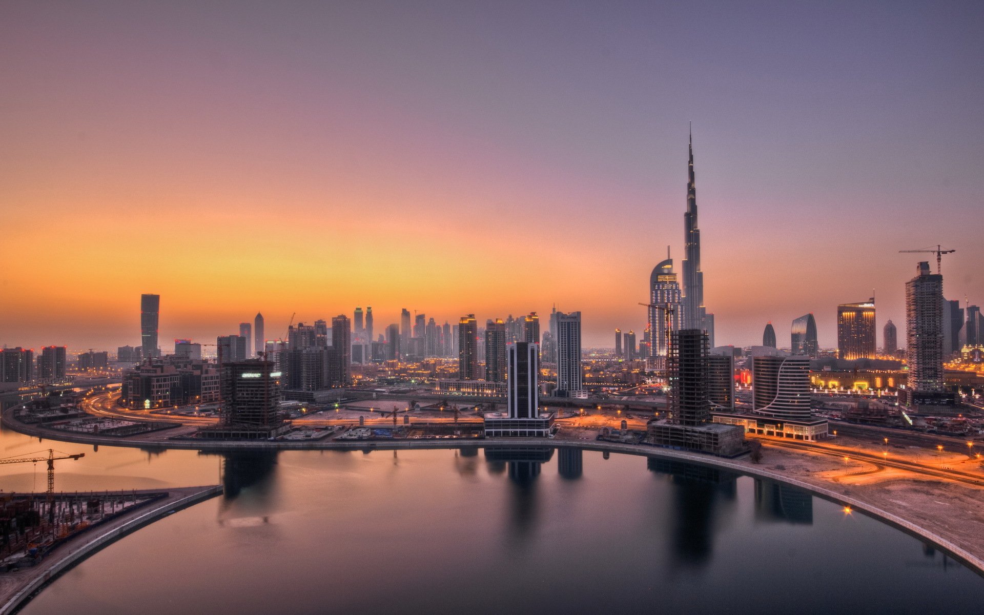 united arab emirates dubai lights dawn