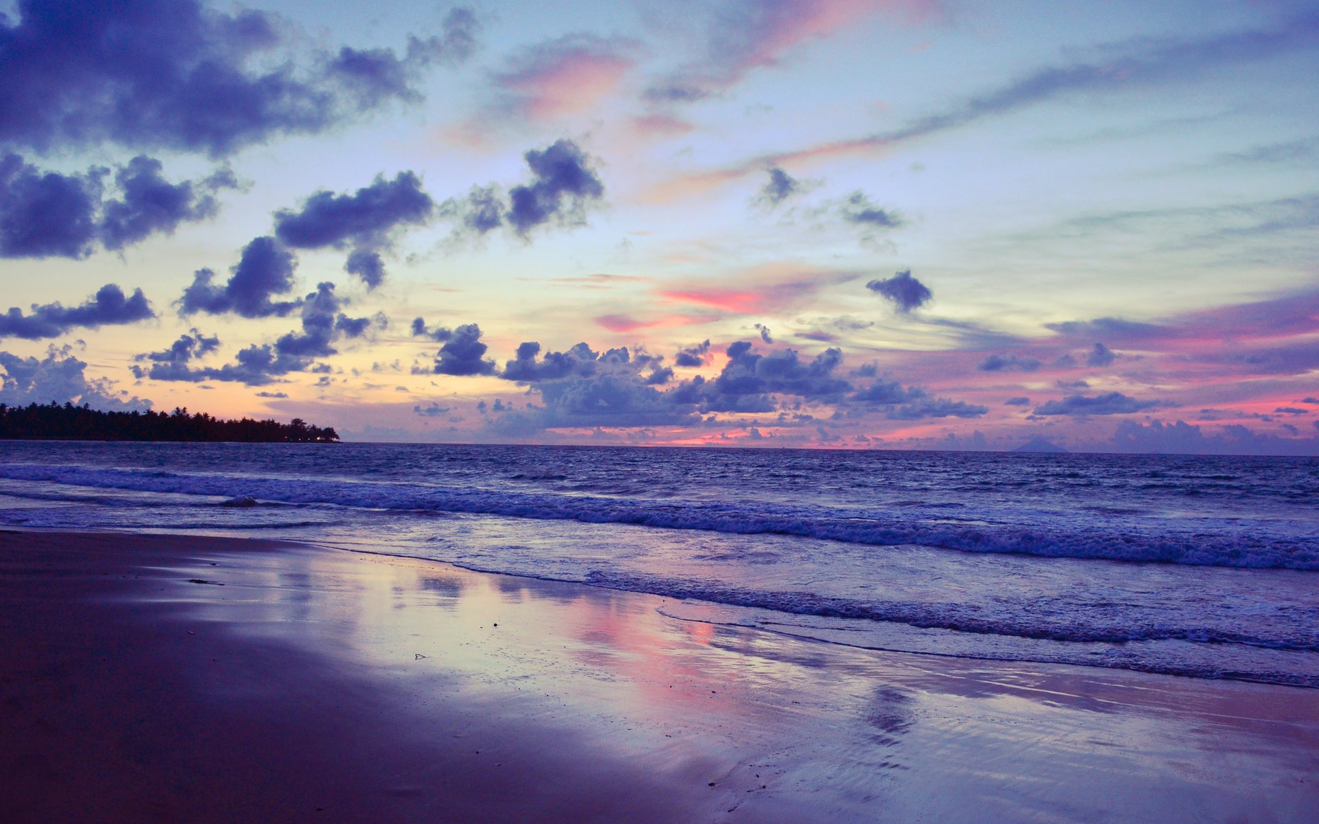 clouds sunset sea