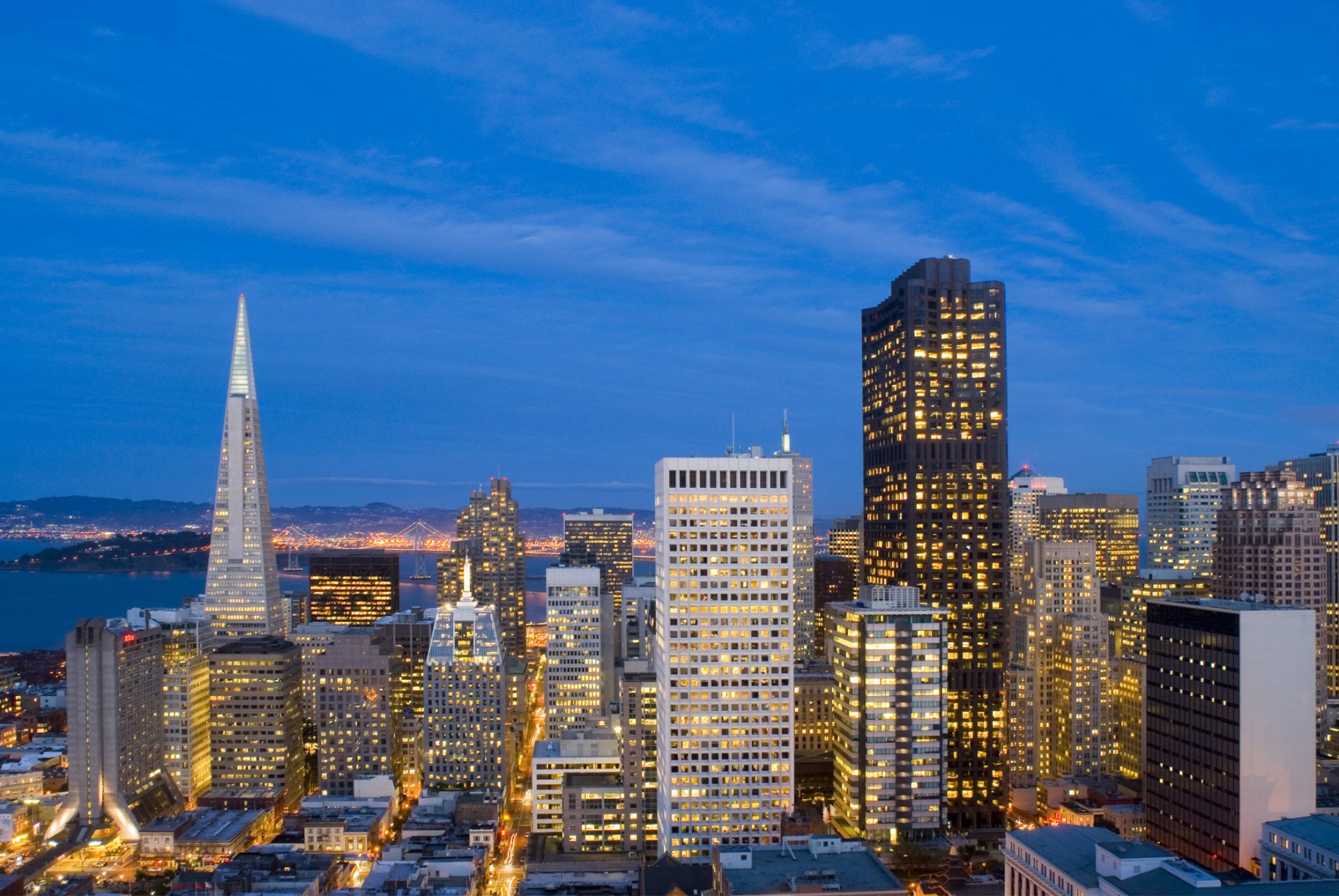 san francisco california stati uniti san francisco centro centro commerciale grattacieli luci della città cielo