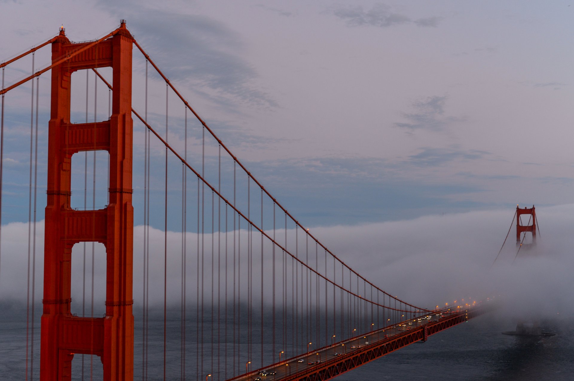 california san francisco ponte golden gate nebbia