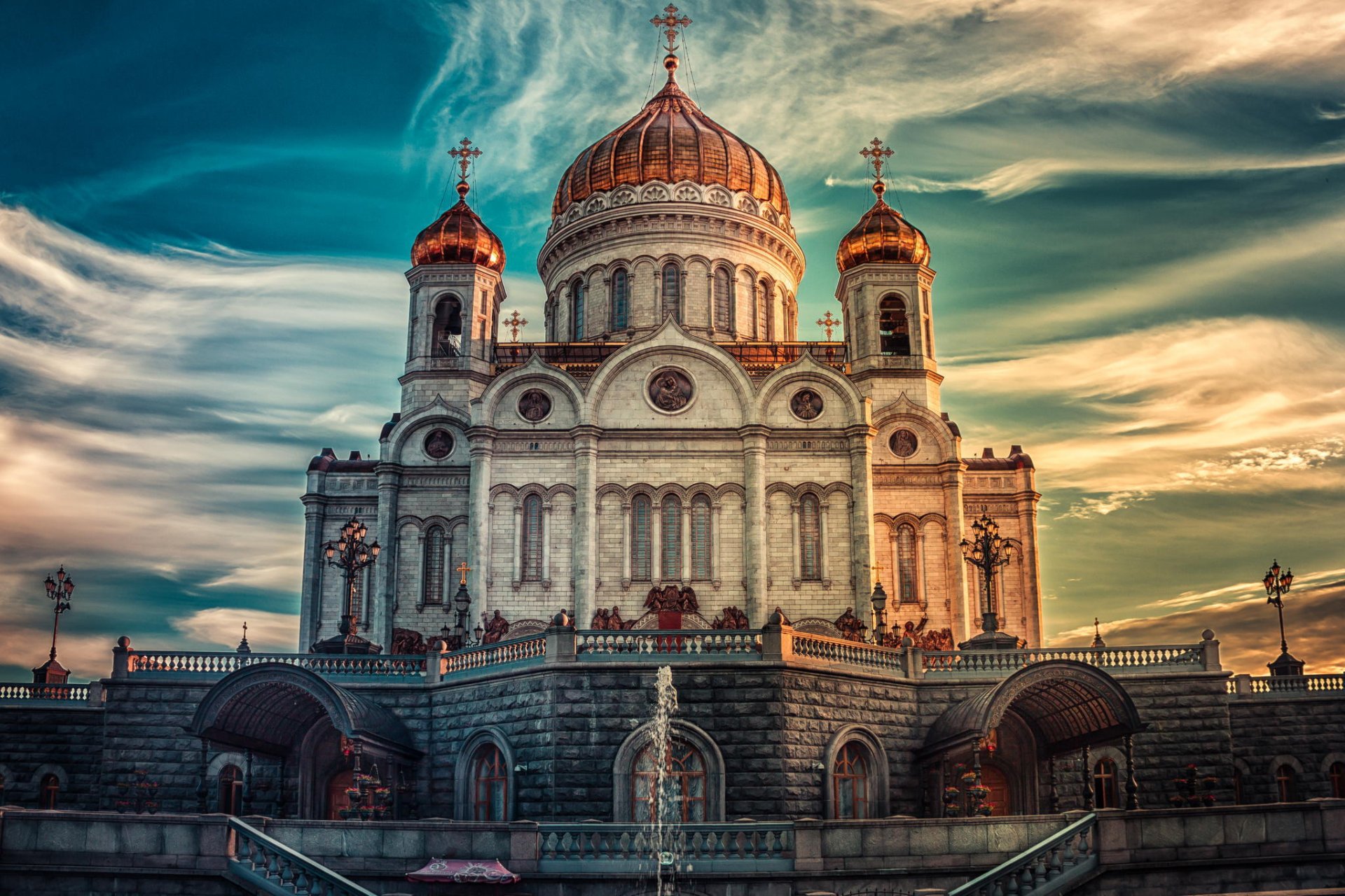 russie paysage lumière ciel coucher de soleil moscou cathédrale nuages église vasiliev