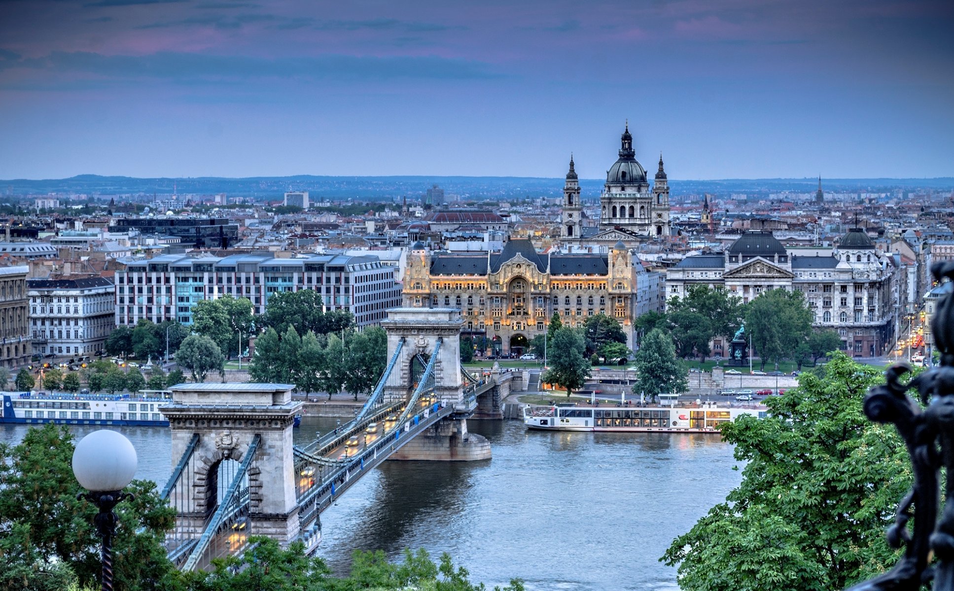 budapest magyarország széchenyi lánchíd ungheria ponte delle catene széchenyi fiume danubio città architettura natura