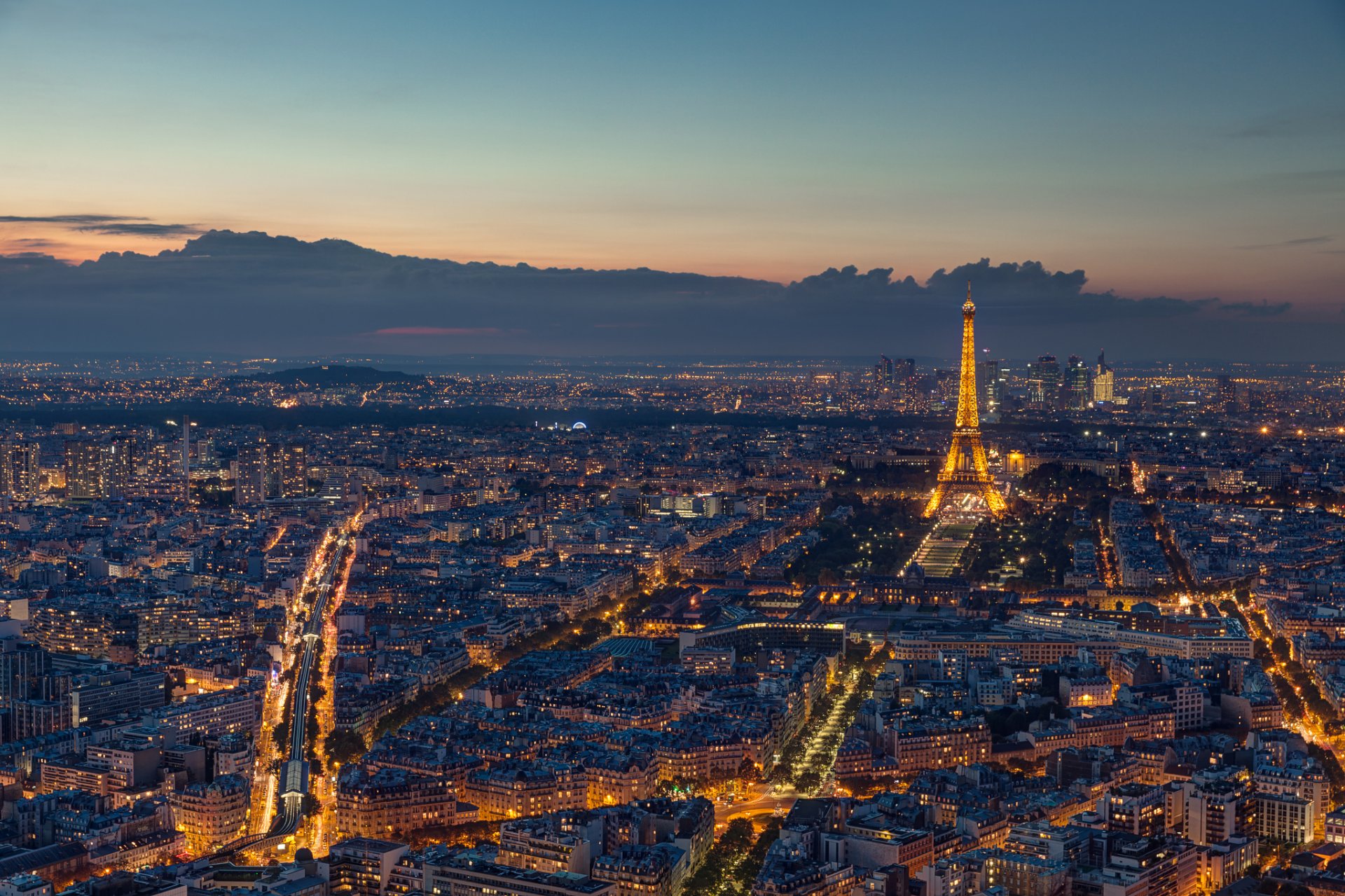 paris frankreich la tour eiffel eiffelturm seine abend panorama